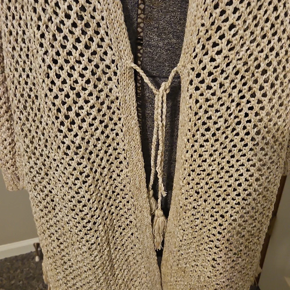 J. Jill Boho Crochet Hooded Jacket - Picture 5 of 9